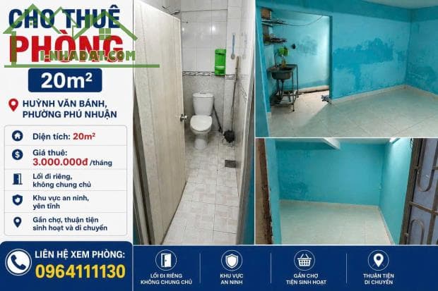 CHO THUÊ PHÒNG TRỌ 20M² – PHƯỜNG PHÚ NHUẬN 2